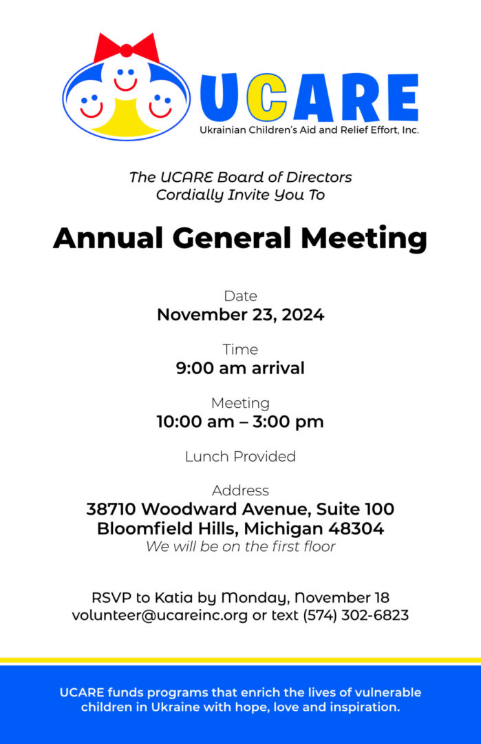 A flyer for the annual general meeting.